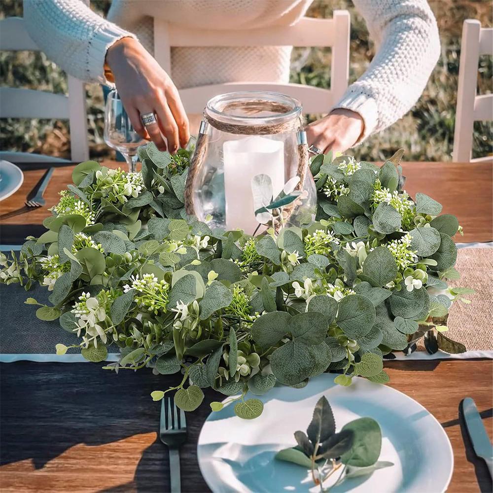 Artificial Eucalyptus Garland Fake Greenery Eucalyptus Leaves Vines for Wedding Arch Backdrop Party Table Wall Home Decor