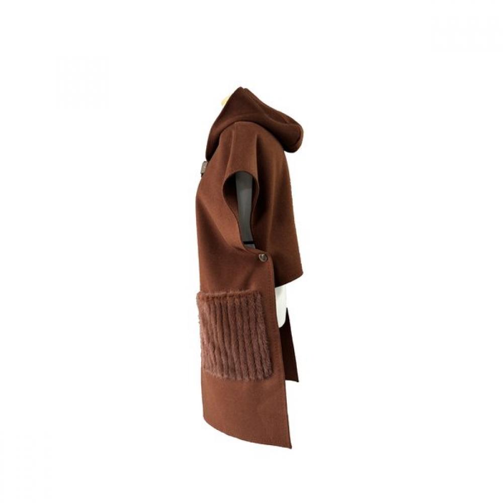 LA VITA JUNKO Pocket Ju Mink Hood Vest Lrwvt005