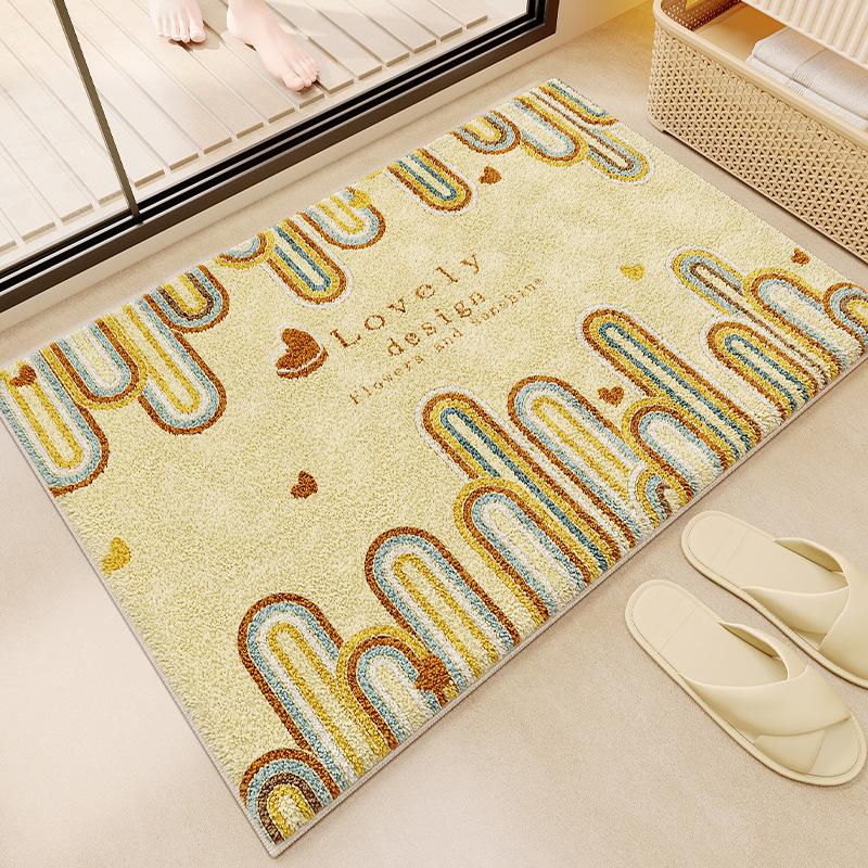 Absorbent Monster Bathroom Floor Mat Bathroom Floor Mat Imitation Cashmere Door Mat Non-slip Mat Household Bedroom Carpet Door Mat