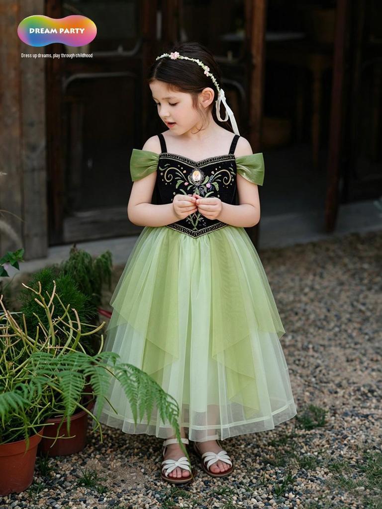 Baby Anna Princess Dress - Short Sleeve Summer 2026 Edition, Super Beautiful Girls' Clothing