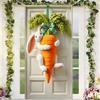 2D Flat Easter Rabbit Carrot Door Banner Bunny Carrot Party Backdrop Front Door Cloth Covers Decoration For Porch Home Party