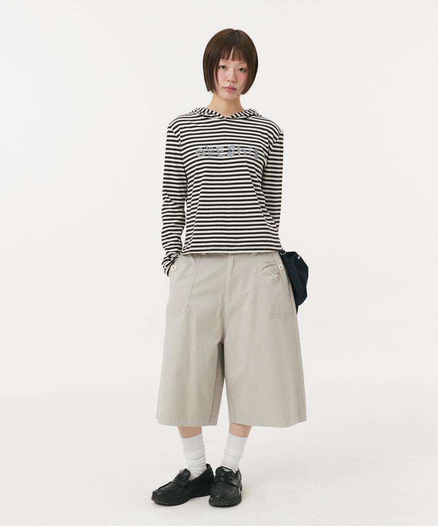Ohesio Striped Hooded Long Sleeve, Brown