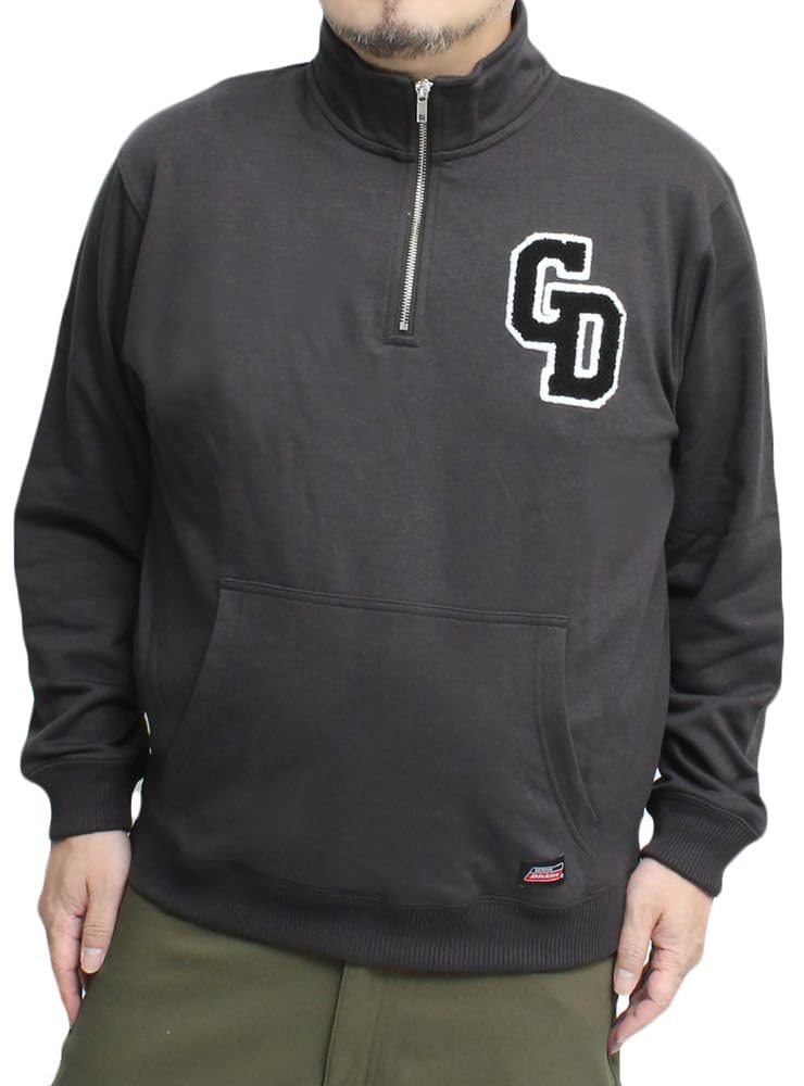 

Genuine Dickies Men s Half-Zip Sweatshirt, Logo Print, Fleece, Stand-Up Sweatshirt, Size 2L, Sumikuro (48)
