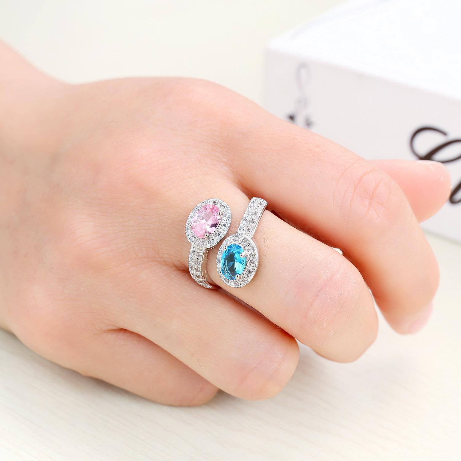 

Кольцо SODROV Creative Design с сине-розовым цирконом 6