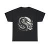 Unisex Adult T Shirt Fire-Breathing Dragon Art Deco Elegance Black White