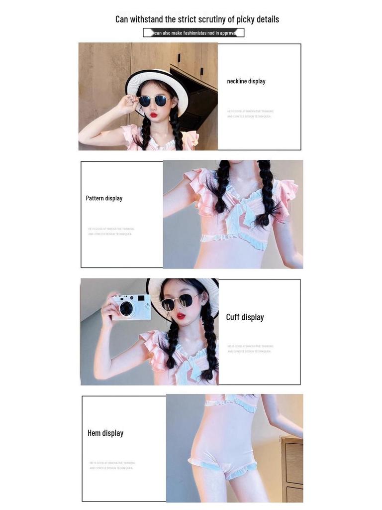 2025 Girls' High-End Fashion One-Piece Swimsuit for Professional Summer Training