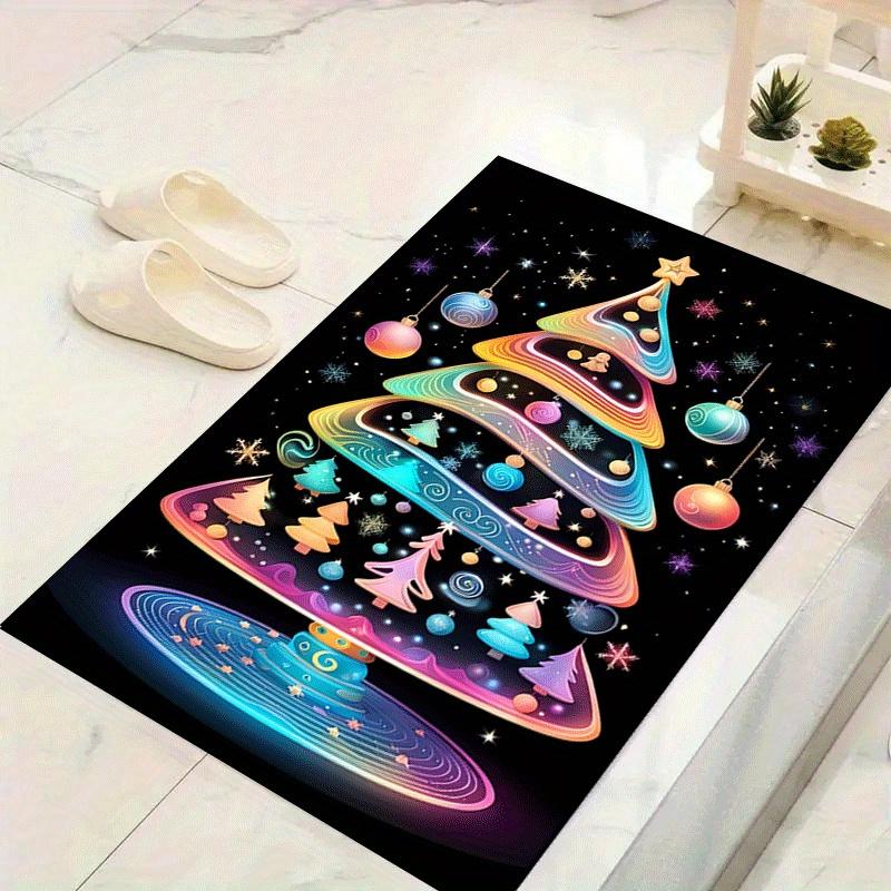 1pc Beautiful Christmas tree Design Area Rug - Soft, Anti-Slip, and Durable Gaming Room Decor for Bedroom