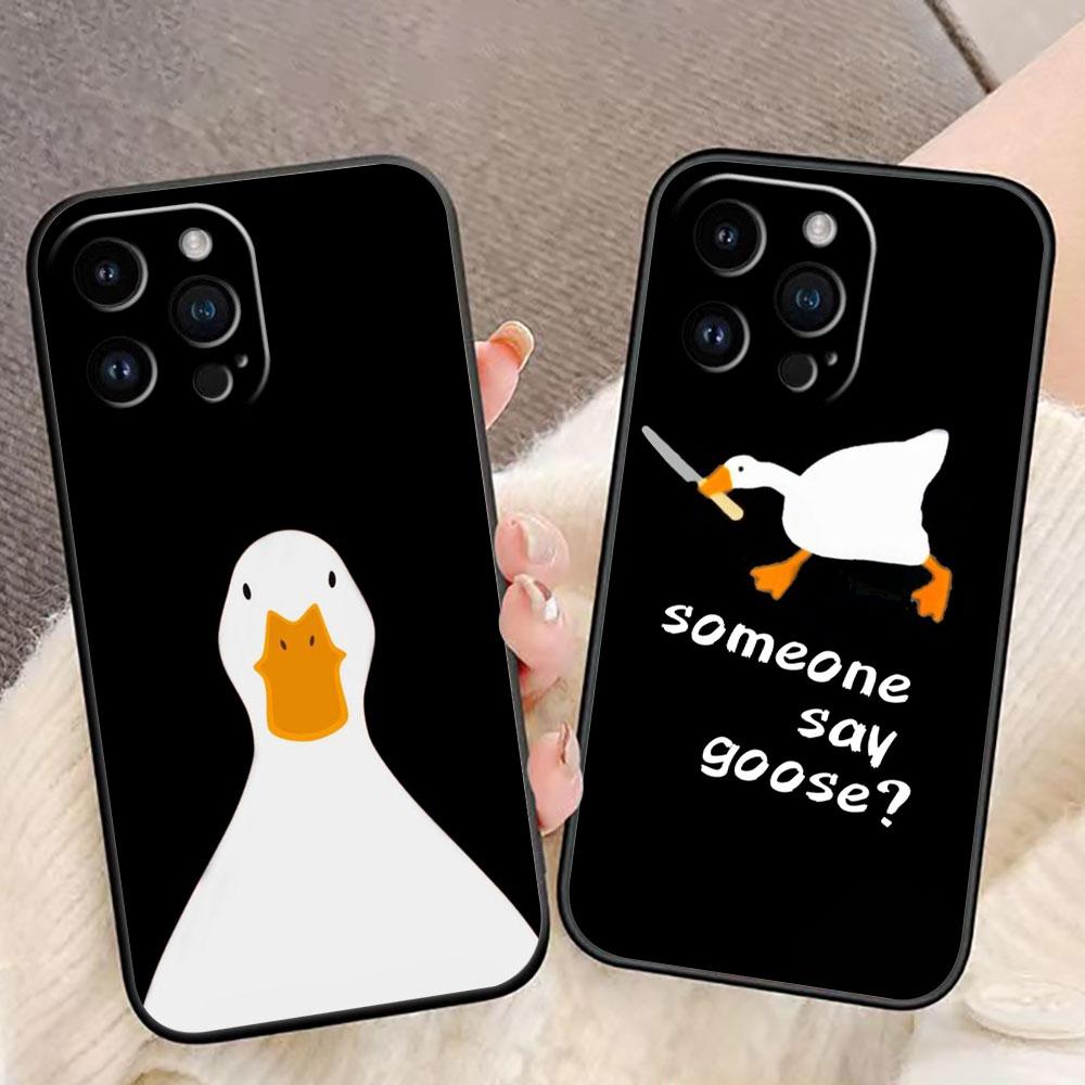 Cartoon Duck Goose Cover Phone Case For iphone Apple 17 AIR 16E 16 15 14 13 12 11 Pro XR Max 8 7 Plus TPU Case Funda Shell Capa