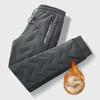 Men's Winter Windproof Waterproof Fleece-Lined Lambskin Pants with Drawstring Legs
