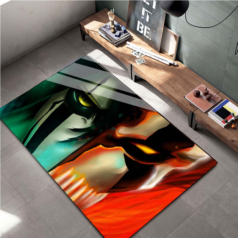 15 Größen Anime Bleach Cartoon Bereichsteppich Groß, Teppich für Wohnzimmer Schlafzimmer Sofa Fußmatte Dekoration, Kinder Spiel Rutschfeste Bodenmatte