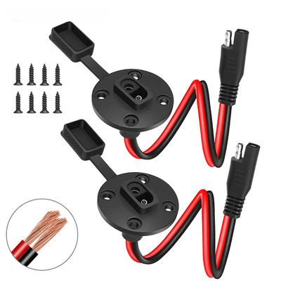 12AWG SAE Quick Connector Harness Waterproof SAE Extension Cord Adapter Sidewall Port for Solar Panel Battery Charger