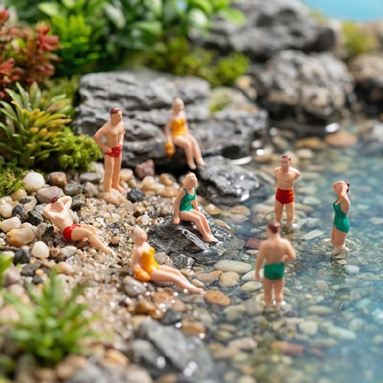 Miniature Different Poses Swimming People Model People Swimming Figures for Miniature World and Crafting