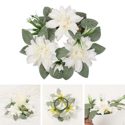 Künstliche Blume Kranz Frühling Kerze Ring 20cm Dekorative Front Tür für