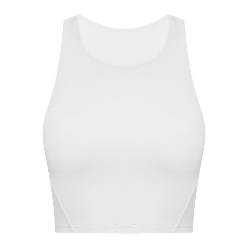 

Lu Same Sports Vest Female Outwear Removable Chest Pad Nude Feel Compact High Elastic Outdoor Fitness Yoga Underwear L White