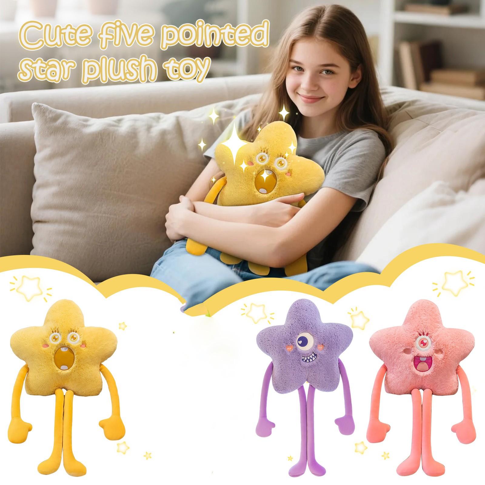 

The Cute And Creative Star-Shaped Long-Legged Pillow Adds More Color To Your Life One Size рожевий