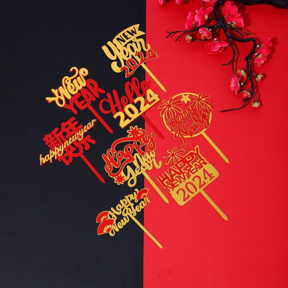 

Double Layered Cupcake Topper Stably Cake Decorations 2024 New Year Cake Topper New Year