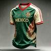 Men's Casual V Neck Short Sleeve Shirt Breathable Fabric Lightweight Fit Mexico Letter Print Sports Tee