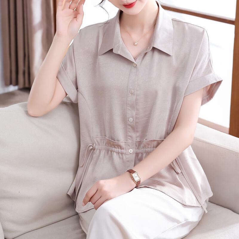 XUEXI Women s Plus Size Chiffon Short Sleeve Summer Blouse 2XL