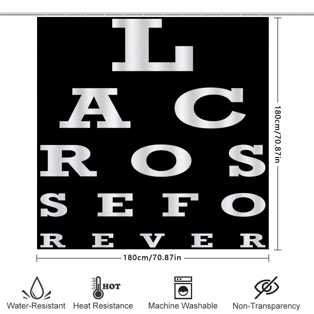 Black/White Color Blindness Shower Curtain Eye Chart Design For Bathroom Decor Universal Fit, Durable Water-Resistant Fabric Cov