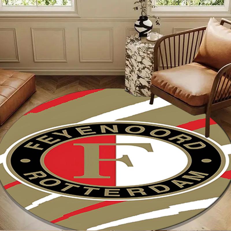 Feyenoord Rotterdam Crest Round Mat Home Decor, Chair Rug For livingroom,Bedroom, Doormat Home Decor Birthday Gift Christmas Gifts