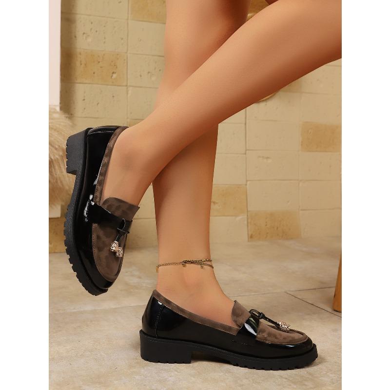 Leopard Print British Style Low-top Shoes 2025 Autumn New Fringed Retro One-foot Loafer Shoes for Women