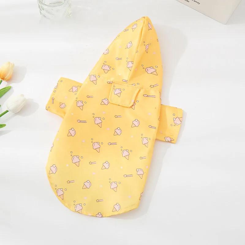 

Дождевик для собак, водонепроницаемый, чихуахуа, все включено, дождевик, шлейка, дождевик, водонепроницаемая одежда для улицы, летняя классика с коротким рукавом S жёлтый