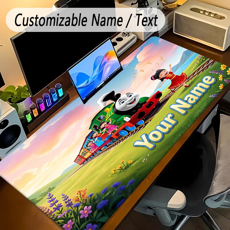 Large Mouse PadThomas & Friends Custom Name Text Personalized Desk Mat Non Slip Gaming Pad