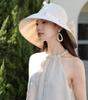 Large Sun Hat for Spring and Wide Head UV with Chin UV Cut Sunburn Hat JP275 Free [shefun] Women's Summer, 13.5cm Brim, Face-Slimming Effect, 54-60cm
