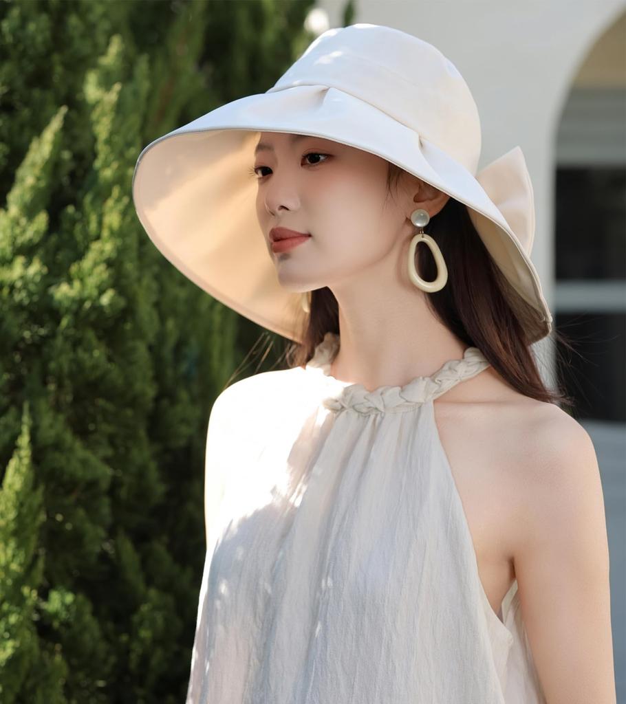 Large Sun Hat for Spring and Wide Head UV with Chin UV Cut Sunburn Hat JP275 Free [shefun] Women's Summer, 13.5cm Brim, Face-Slimming Effect, 54-60cm