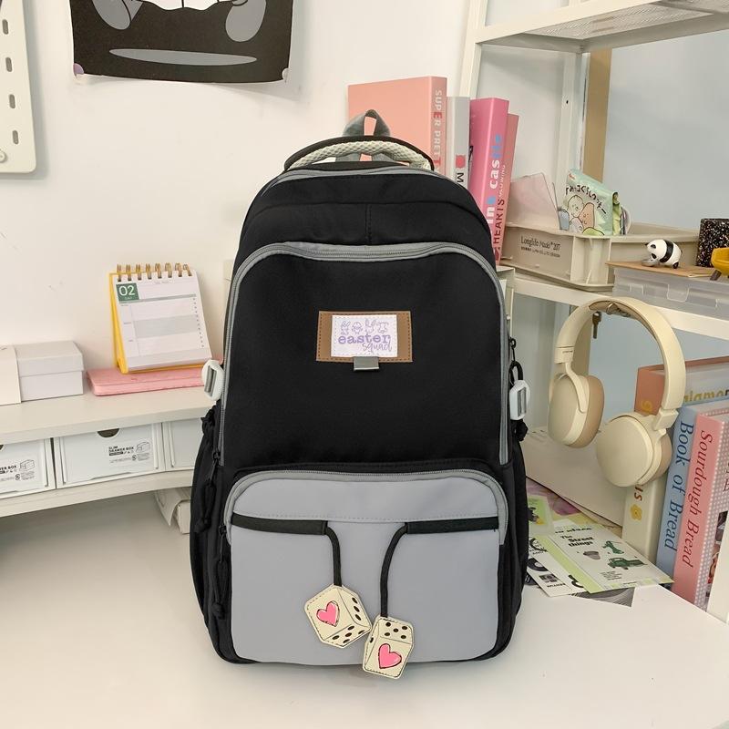 Schoolbag, Japanese-style INS Fresh Schoolbag, Female College Student Lighter Backpack, Lightweight Travel Large-capacity Colorblock Backpack