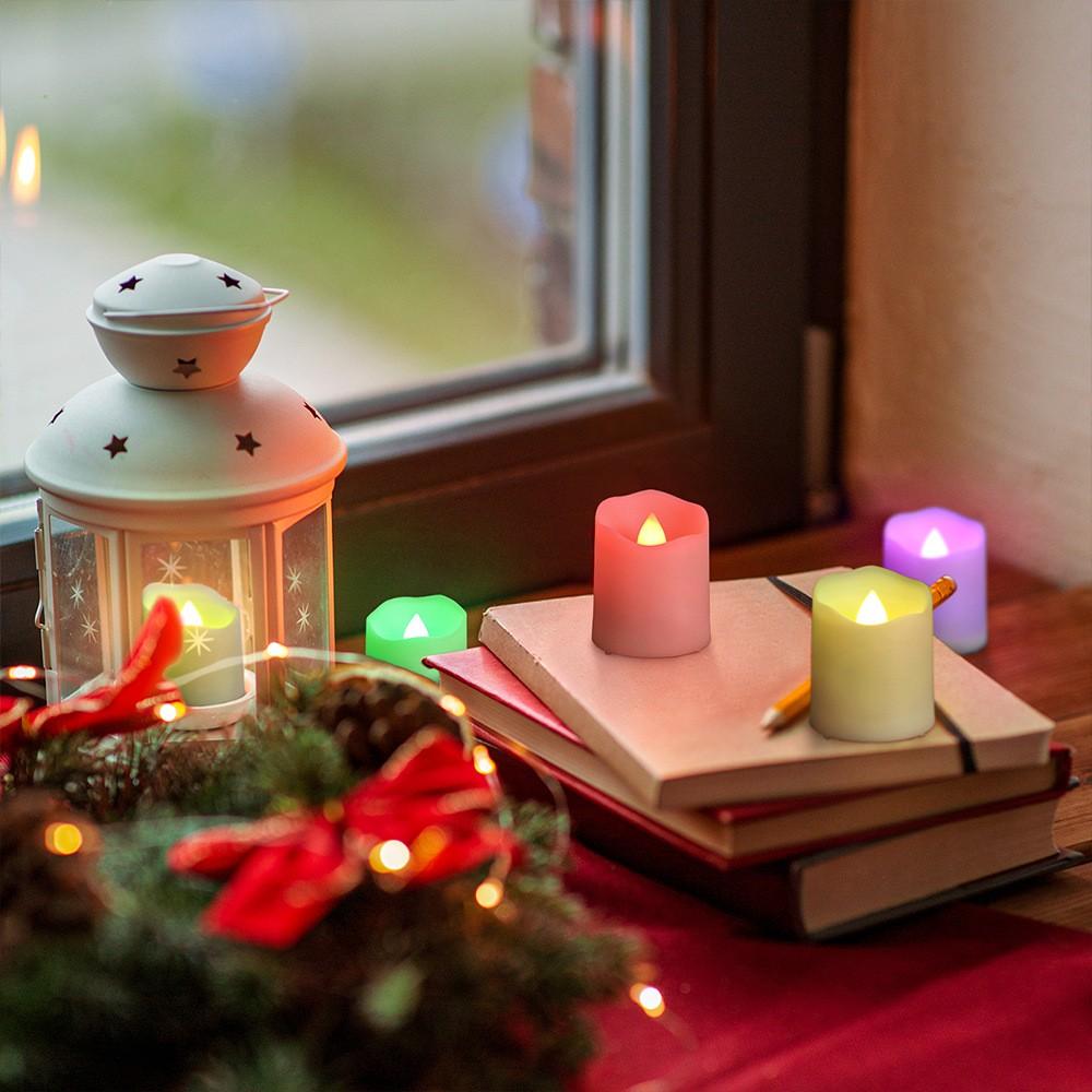 6 STÜCKE Wiederaufladbare Kerzen Timer Fernbedienung Geburtstagskerze Valentinstag Dekoration Teelichter Zimmerdekor Flammenlose LED-Kerze