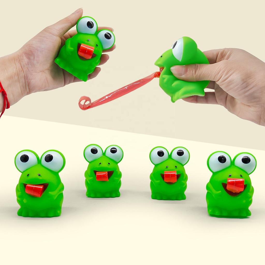 Pinch Frog Dinosaur Sticking Tongue Out Relieve Stress Toy Funny Children Creative Decompression Fidget Toy Christmas Party Gift