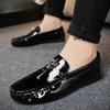 New Patent Leather Black Brand Shoes Men Designer Shoes Comfortable Driving Shoe Loafers Casual Shoes for Men Zapatos De Hombre