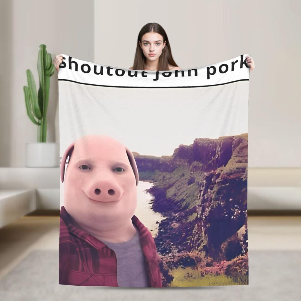 John Pork Is Calling Blankets Quality Warm Soft Throw Blanket Winter Travel Office Home Decor Street Trend Bedspread