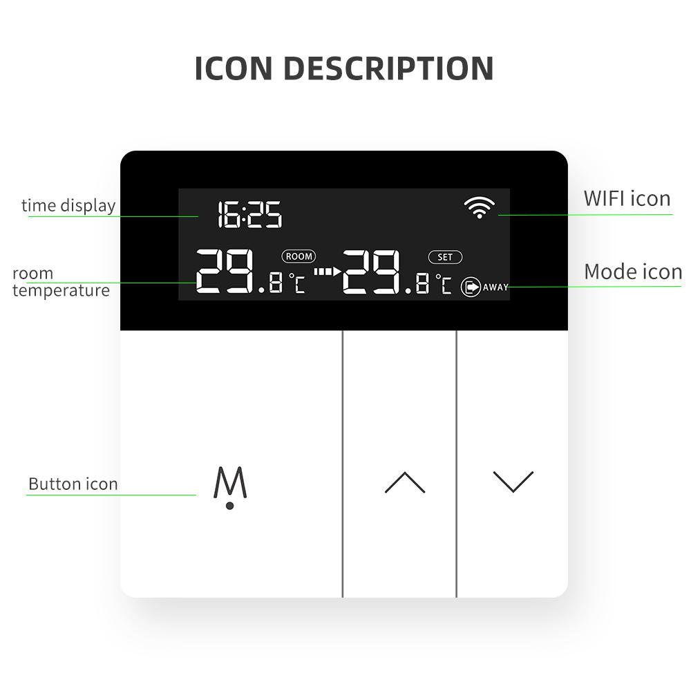 

Tuya WiFi Electric Temperature Controller 220V Smart Floor Heating Thermostat Voice Remote Control Digital Thermostat for Home