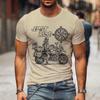 Fashion Summer T-shirts Just Ride Motorcycle  with Compass Print Men's T-shirt Street Style Short Sleeve Men Tees