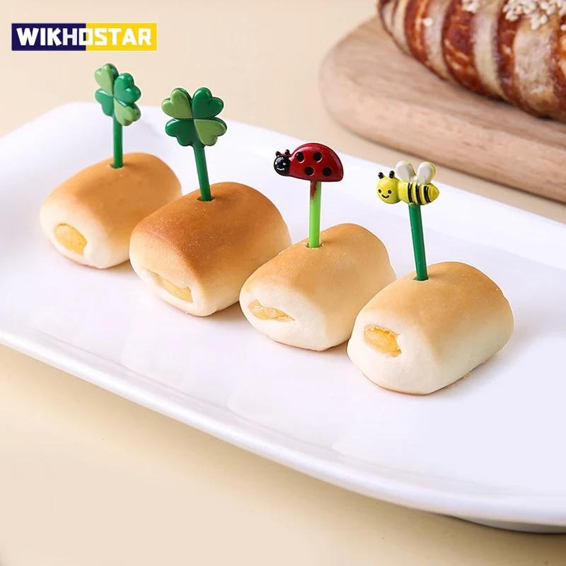 8/12PCS Mini Creative Fruit Cake Dessert Food Forks Needle Stick Toothpicks  Lunch Box Decor Bento Accessories