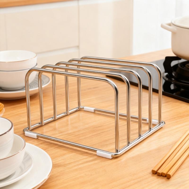 Premium Nonrust Steel Cutting Board Organizers Wall Mounted Space Saving Kitchen Storage Rack For Cutter Utensils Easy Installation