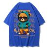 Cotton Fashion Bear Pattern Printed Men's T Shirt Round Neck Loose Tops Breathable Comfortable Casual Oversized Women Clothing