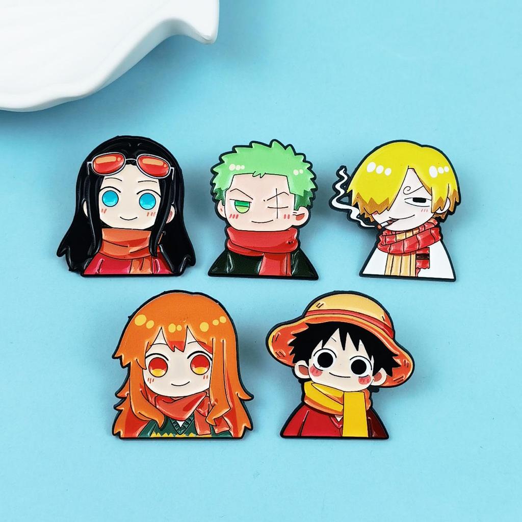 Anime One Piece Q-Version Cartoon Brooch – Cute Alloy Badge, Stylish & Fun Accessory