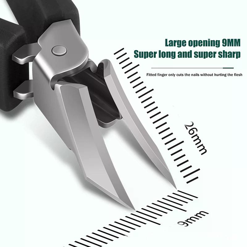 Tagliaunghie Super Inclinato e Appuntito per Unghie Incarnite o Spesse Trimmer Anti-Schizzo Pinzetta per Unghie in Acciaio Inossidabile