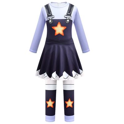 4865 Kids Girls Lily Lovebraids Print Long Sleeves Jumpsuit Children Cosplay Costume Halloween Outfit
