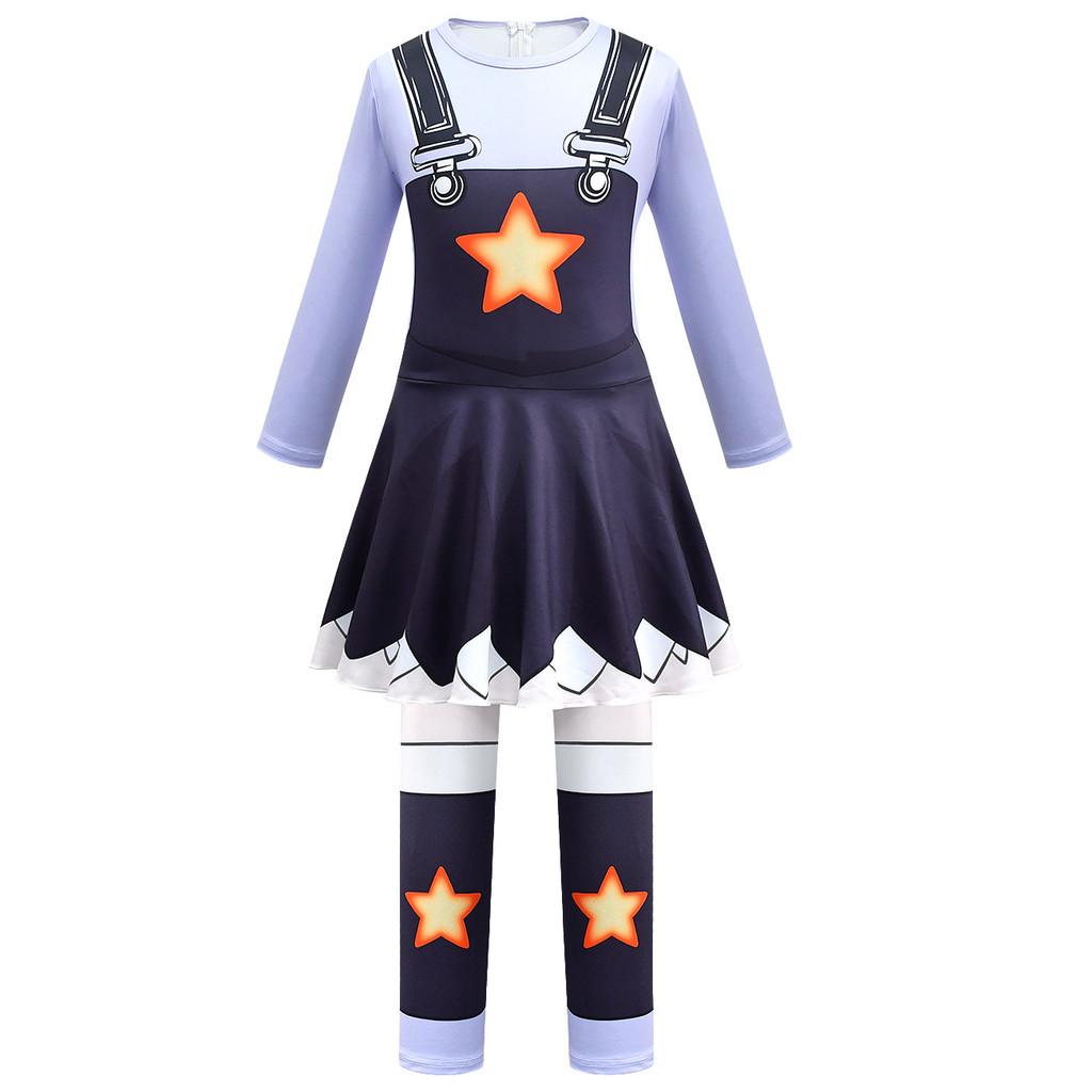 4865 Kids Girls Lily Lovebraids Print Long Sleeves Jumpsuit Children Cosplay Costume Halloween Outfit 100cm фиолетовый