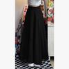 Retro High-Waisted Pleated A-Line Long Midi Skirt - Chinese Style Summer Slimming & Gentle Drape