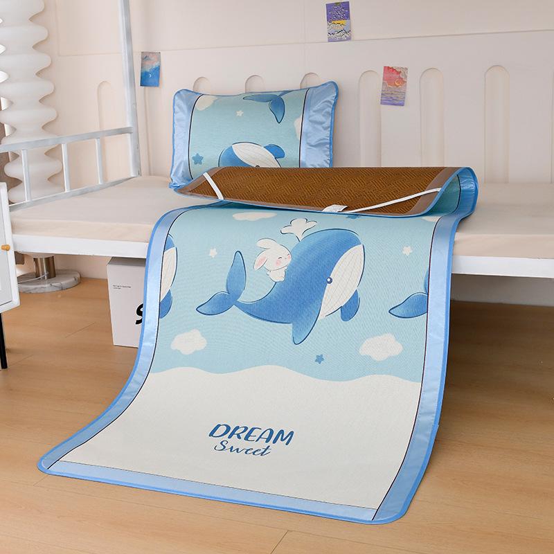 2026 Cooling Rattan Ice Silk Mat Set for Double Bed - Foldable 3-Piece Summer Air Conditioning Mat