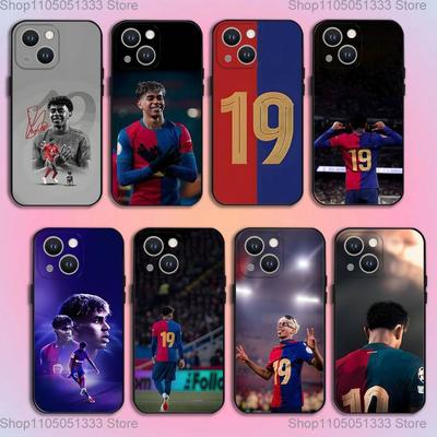 N.19 Football L-Lamine Y-Yamals Custodia per Telefono Per iPhone 16,15,14,13,12,11,Pro,XS,Max,XR,Plus,E,SE4,Mini Copertura Morbida Nera