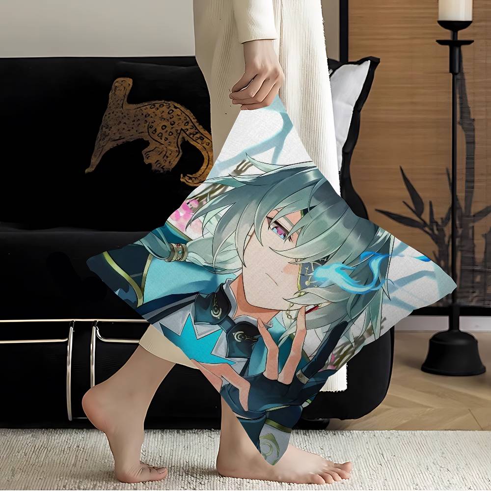 

Honkai Star Rail Anaxa Cushion Cover Decorative Pillow Sofa Home Decor case pillow cases 30x30 cm