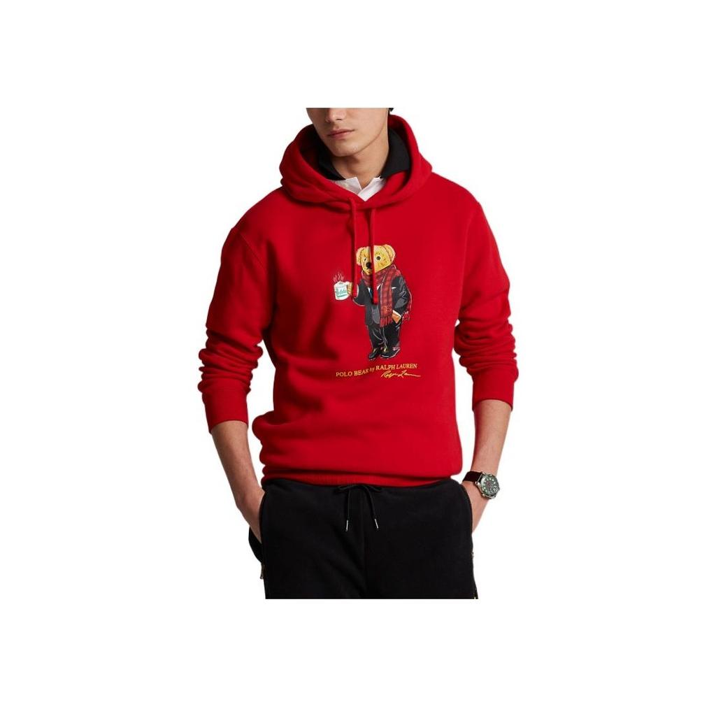 Polo Ralph Lauren SS23 Lunar New Year Collection Cartoon Bear Print Hoodie Men Hoodies Red MNPOKNI16822714-600