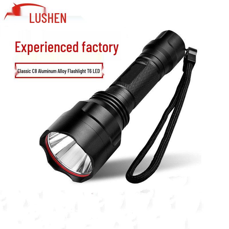 C8 High-Brightness Rechargeable Flashlight: Long Range, Waterproof, Durable, and Portable for Self-Defense
