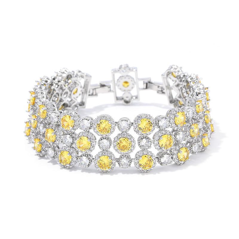 Bracelet Zircon Color European and American Fashion Full Diamond Bright Sky Full of Stars Colorful Treasure